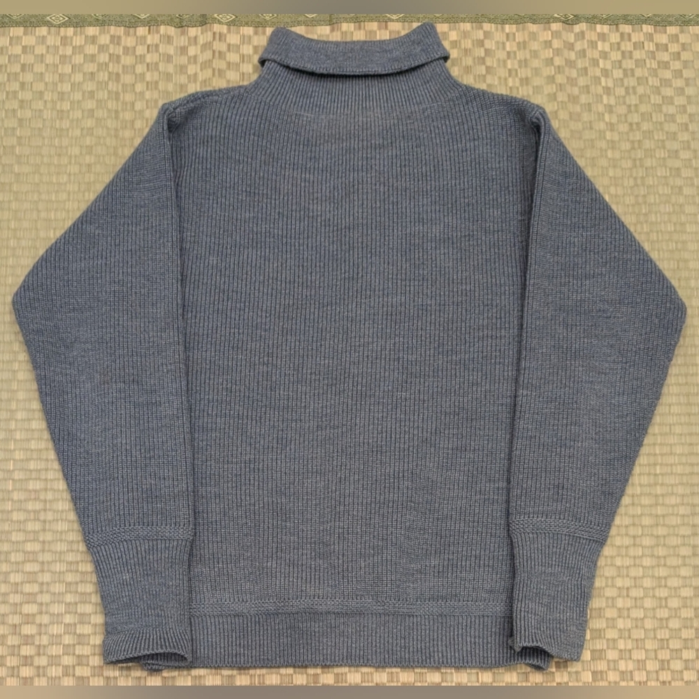 Andersen-Andersen Merino Wool Sailor Turtleneck Sweater Light Indigo Size Large